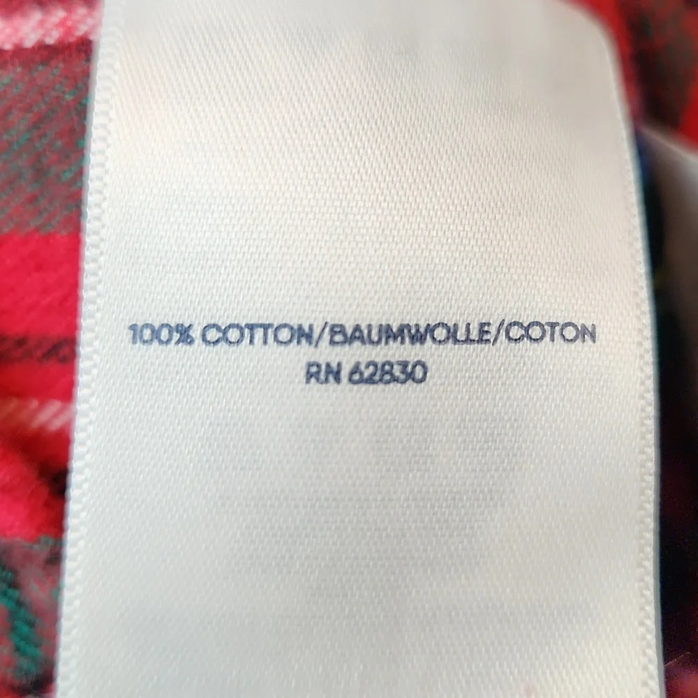 Lands' End Plaid Red & Green Flannel Shirt Mens XL - Picture 9 of 9